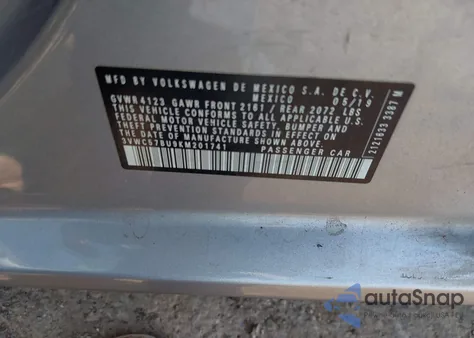 2019 Volkswagen Jetta 1.4T R-Line/1.4T S/1.4T Se из США, поврежденный, VIN 3VWC57BU9KM201741